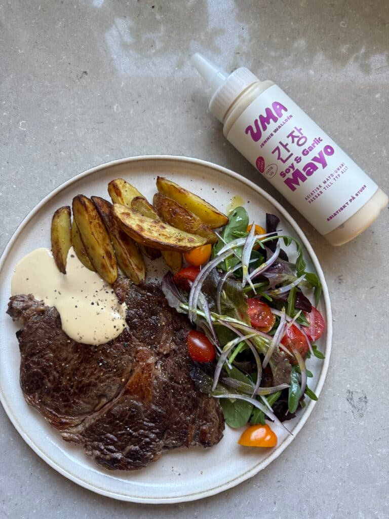 Entrecote med asiatisk krämig umamisås